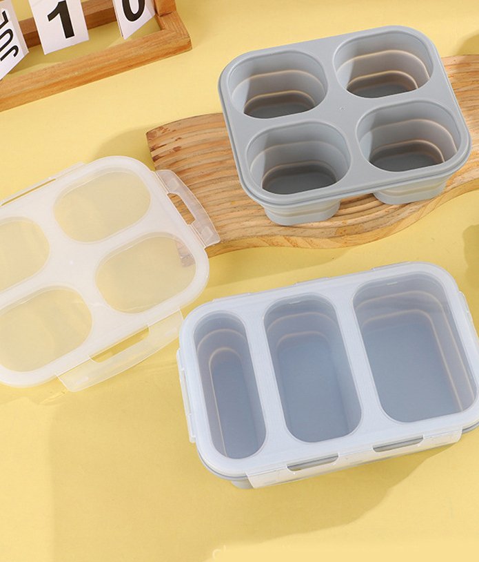 Silicone lunch boxes with prepared food