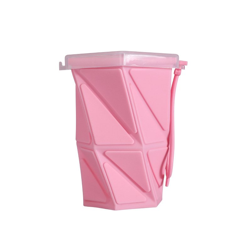 Pink silicone collapsible cup