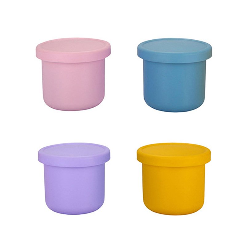 Colorful silicone food storage containers